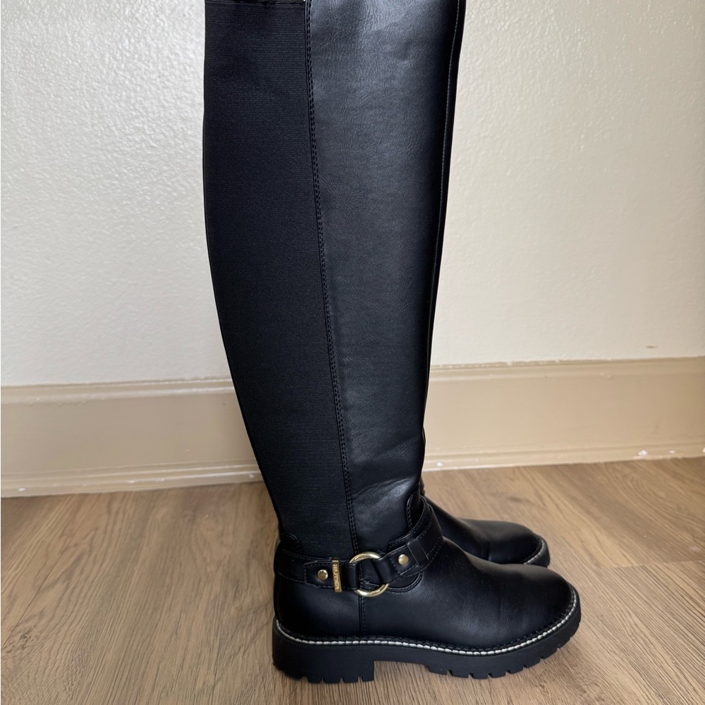 Tommy Hilfiger Black Knee-High Riding Boots